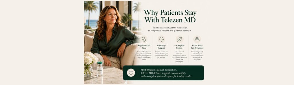 Why patients stay with Telezen MD for sustainable GLP-1 weight loss.