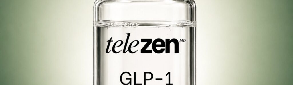 Semaglutide and tirzepatide prescription treatment supplied through Telezen MD, illustrating dual-receptor GLP-1/GIP therapy.