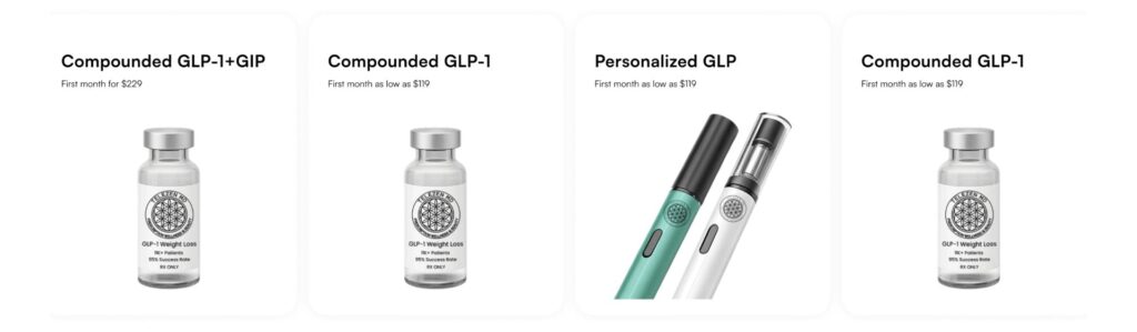 Tirzepatide injection pens and vials representing monthly treatment cost.